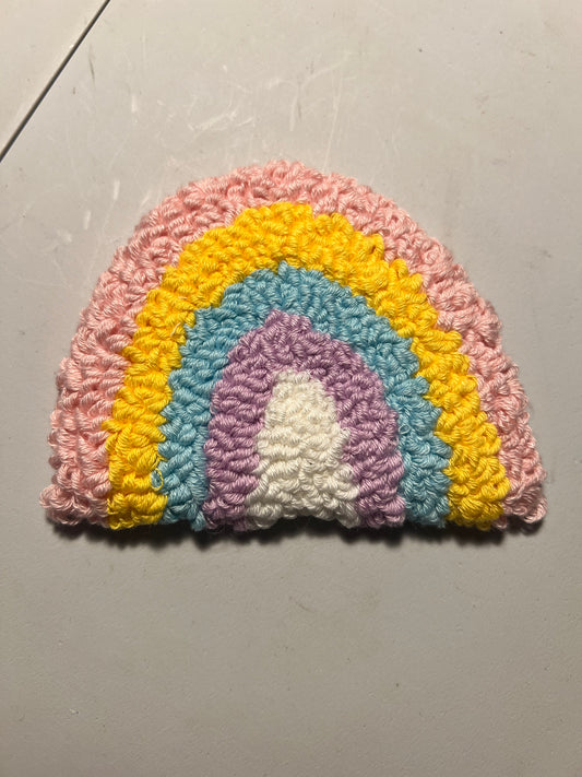 Rainbow Punch Needle Coasters